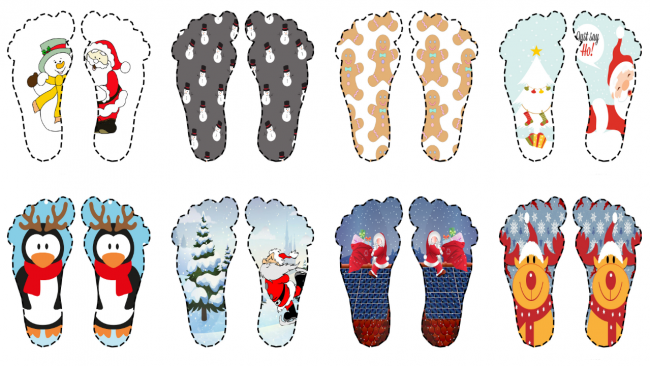 Huellas para el piso navideñas covid-19