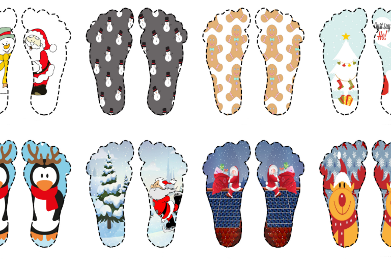 Huellas para el piso navideñas covid-19