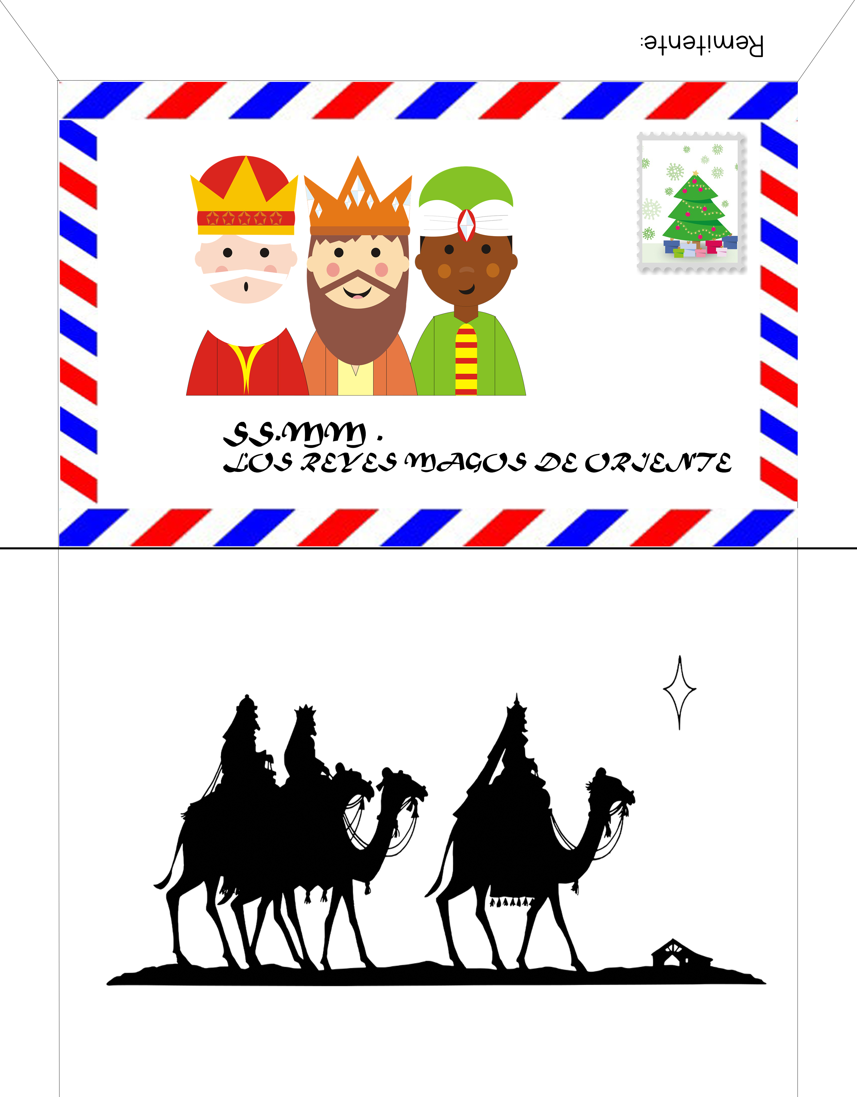 Plantilla carta Reyes Magos para niños