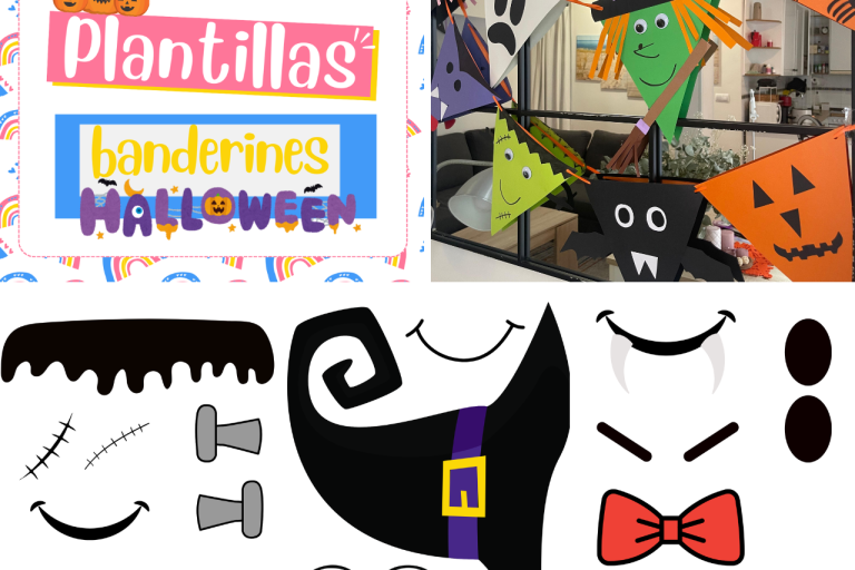 Plantillas banderines Halloween para decoración