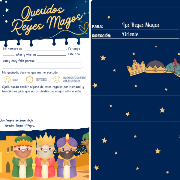 Plantilla carta reyes magos bonita