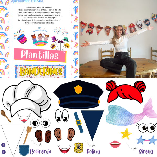Banderines Carnaval plantillas
